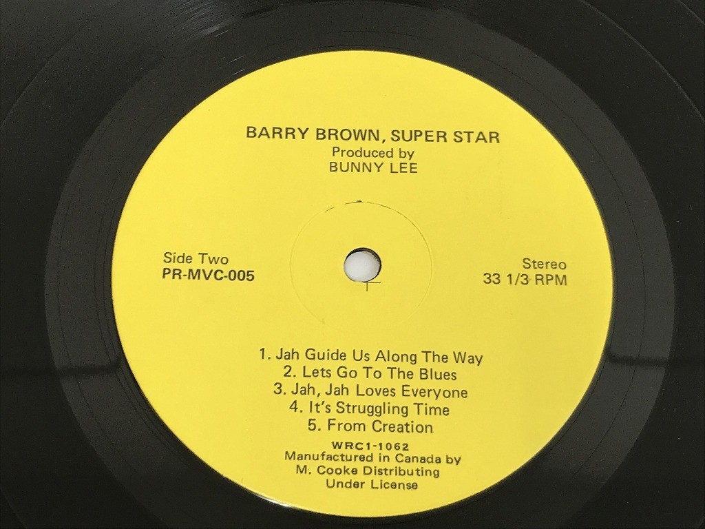 CF498 Barry Brown Super Star PRMVC005 【LP レコード】 424