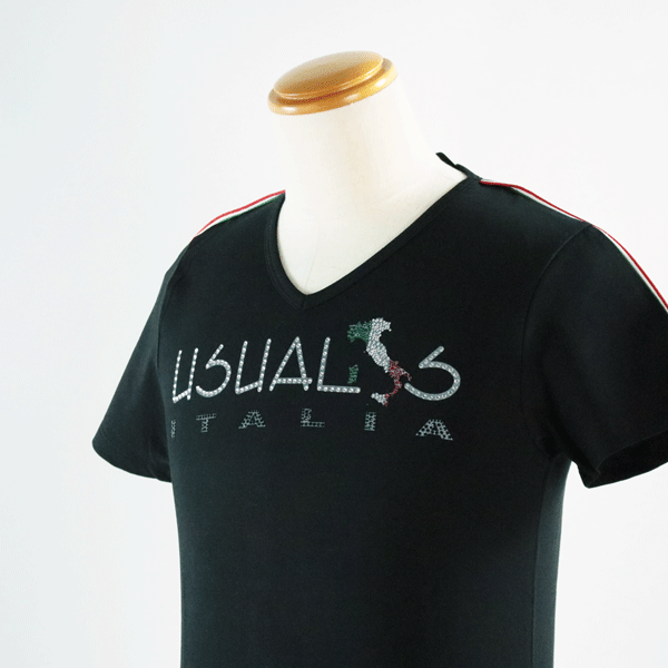 半袖Tシャツ USUALIS ウザリス XLサイズ 21-2711-60-18 HT 春 夏 SS プレゼント ギフト メンズカジュアル ブラック 30代 40代 50代