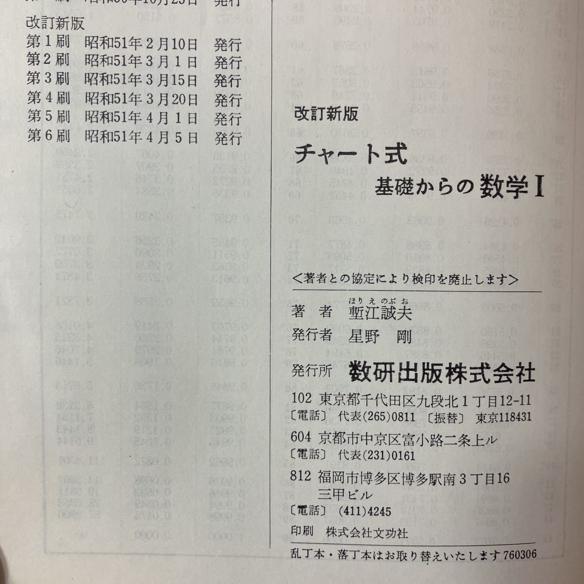 zaa-449 チャート式 基礎からの数学Ⅰ 塹江誠夫 (著) 数研 昭和 zaa-449 チャート式 基礎からの数学Ⅰ 塹江誠夫 (著) 数研 昭和