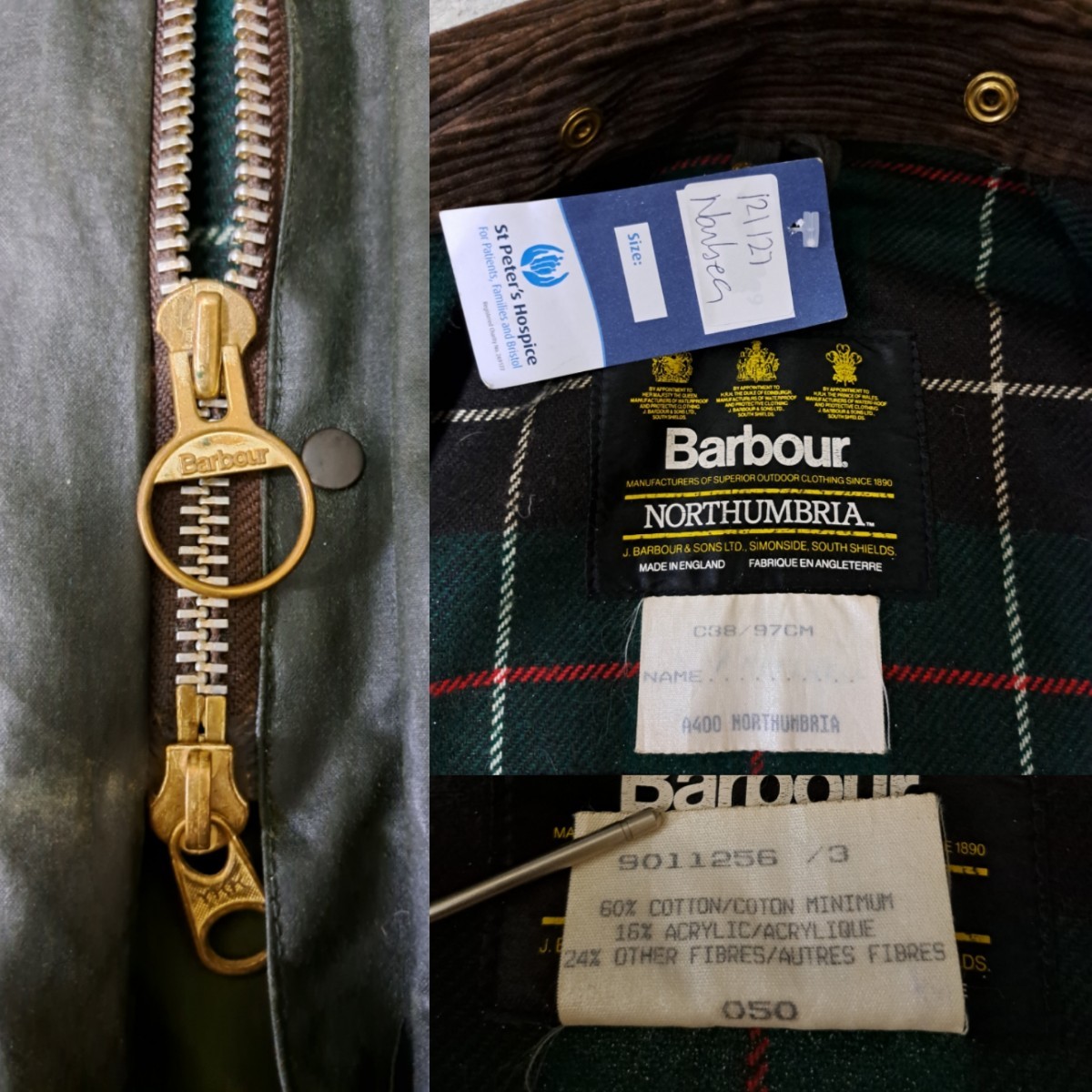 希少 ミント 90s 38 バブアー ノーザンブリア Barbour northumbria