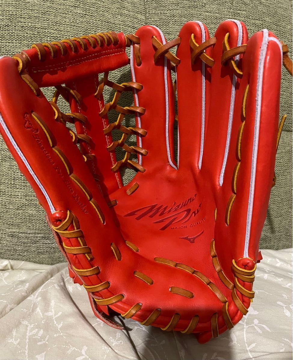 屋外未使用 ミズノプロ 硬式外野手用グラブ テネイシャスプロエリート 右投 スプレンディッドオレンジ