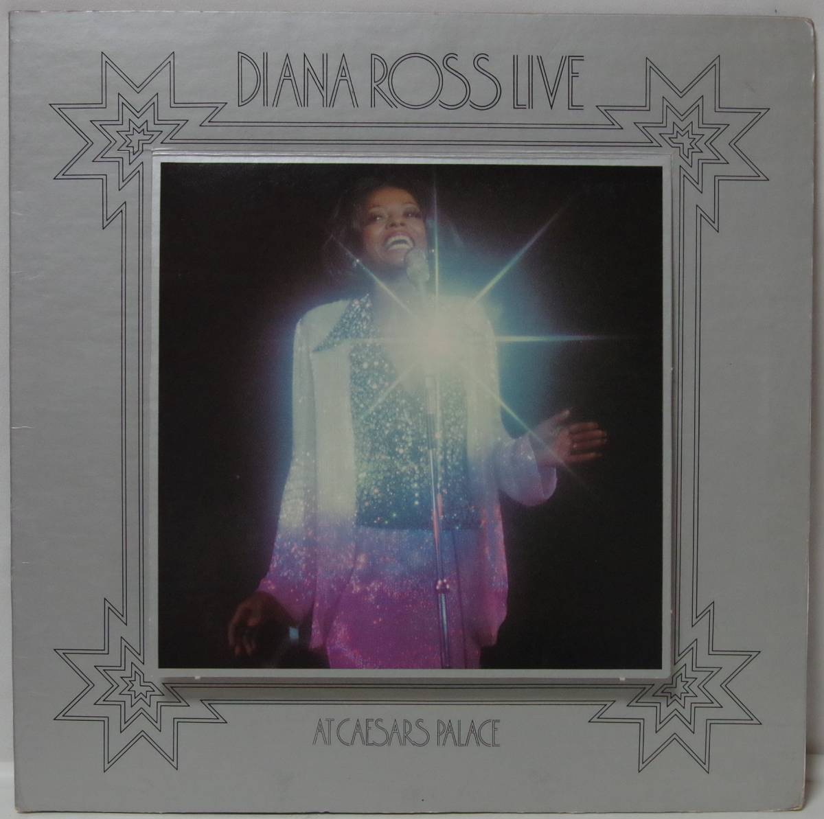 中古LPレコード簡易洗浄済み：DIANA ROSS(ダイアナ・ロス) / DIANA ROSS LIVE/AT CAESARS PALACE (US盤)_変形ジャケット、中央は開封済み。