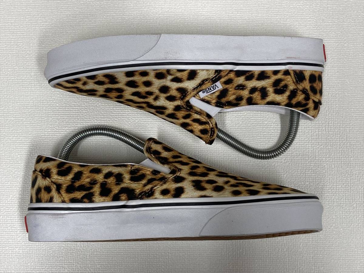  редкость!! VANS SLIPON Leopard общий рисунок принт US6 (24cm) America план ограничение!! туфли без застежки Vans 