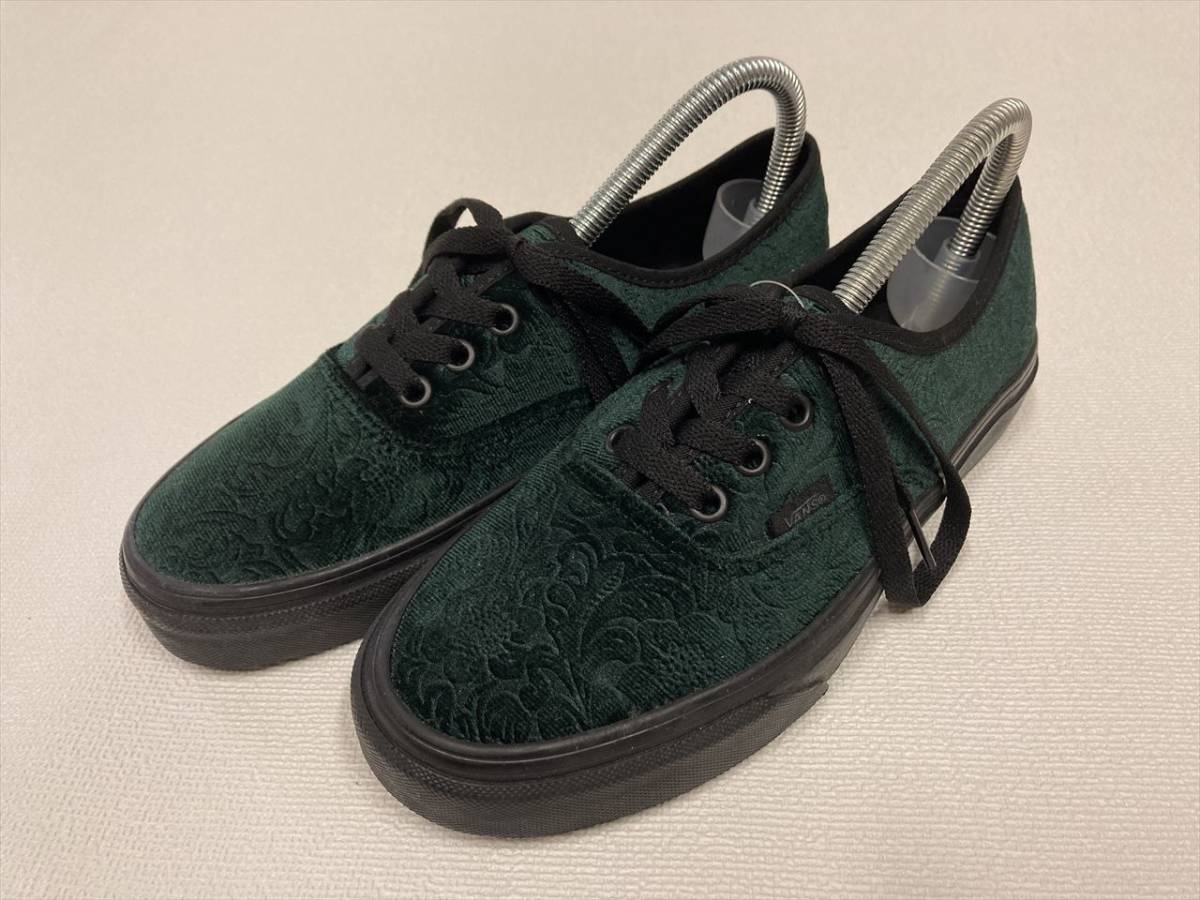 贅沢品 US10.5 黒ソール 緑ベルベット オーセンティック VANS 激レア