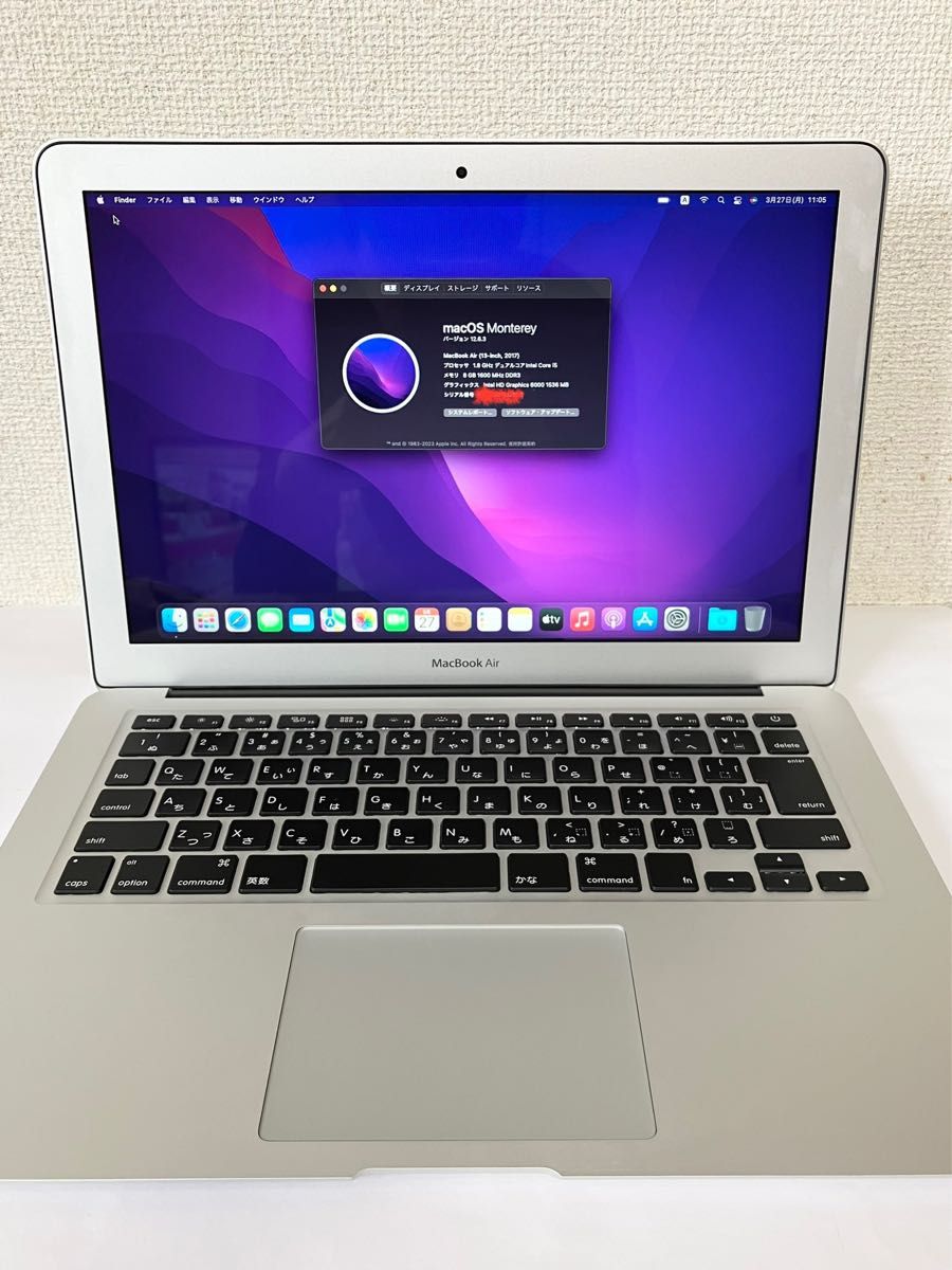 充放電89回 MacBook Air 2017 MQD32J/A A1466 箱 充電器 アダプター