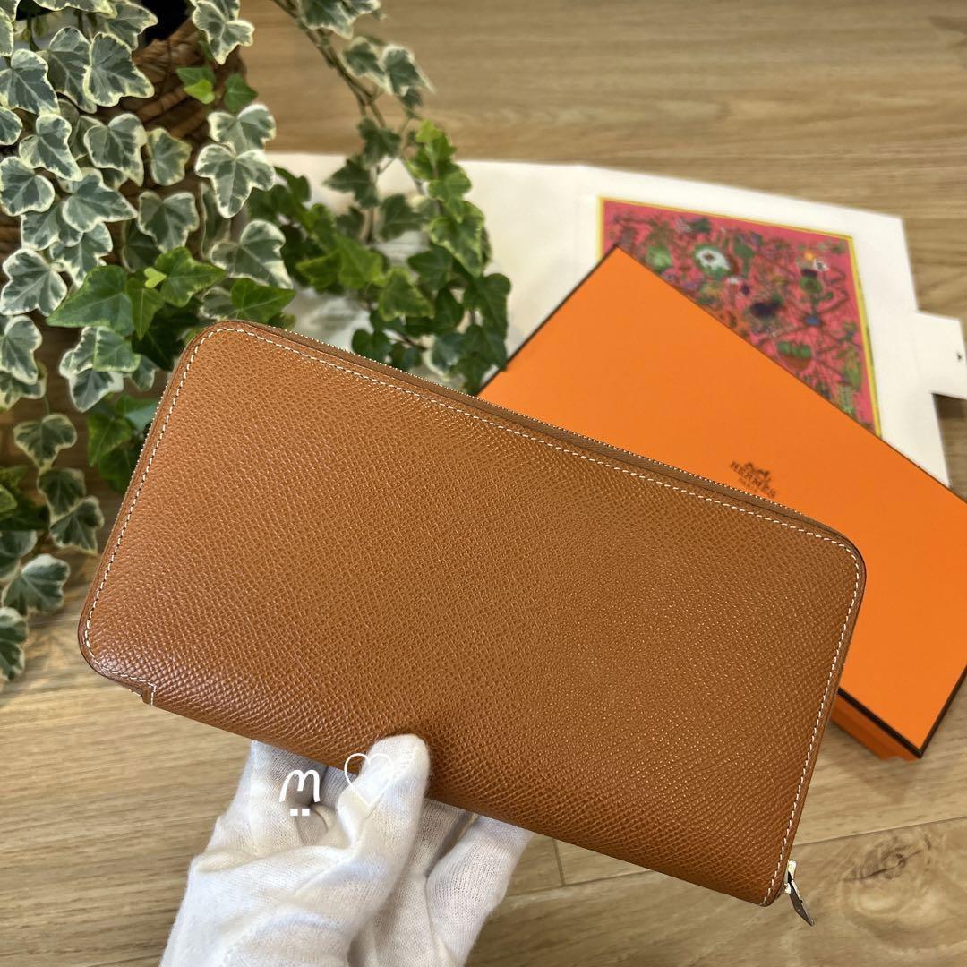 完売 送料無料 HERMES アザップシルクインロング 長財布 ゴールド