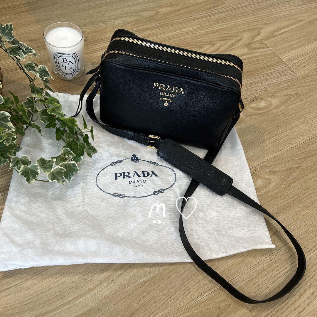 送料無料 PRADA プラダ ヴィッテロレザーショルダーバッグ 斜めがけ