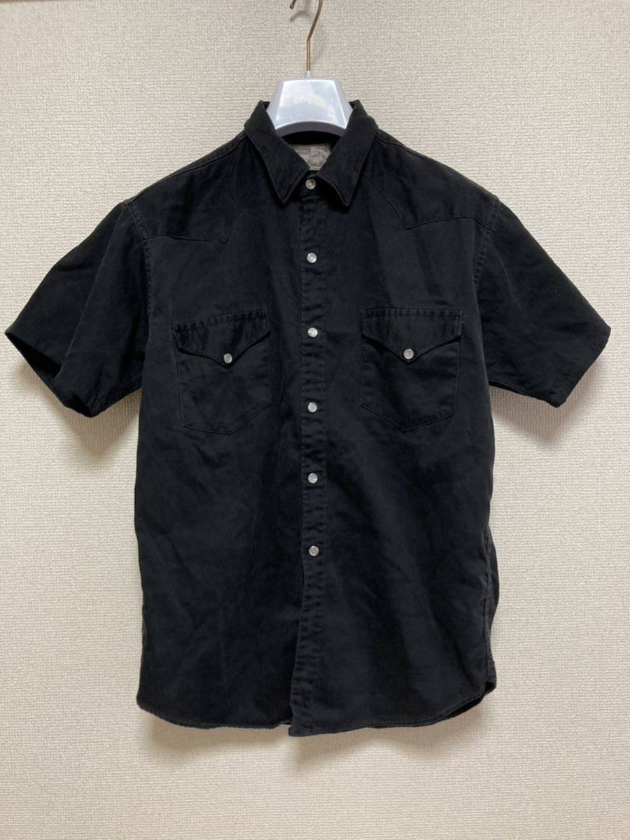 60's70's USAヴィンテージ RODEO RAMBLER ウエスタンシャツ 半袖シャツ 黒 コットンウエスタンシャツ