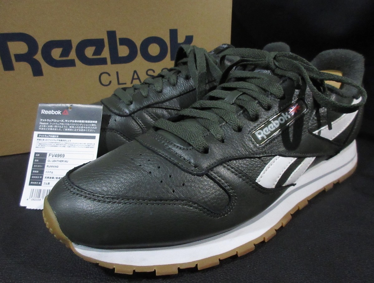 定価10,800円 リーボック クラシックレザー カーキ FV4969 Reebok CL LEATHER スニーカー ランニングシューズ グリーン系_画像1