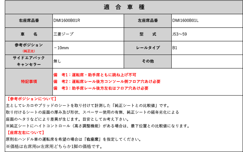 [ Sparco bottom cease type ]J53~59 Mitsubishi Jeep for seat rail (1 position )[N SPORT made ]