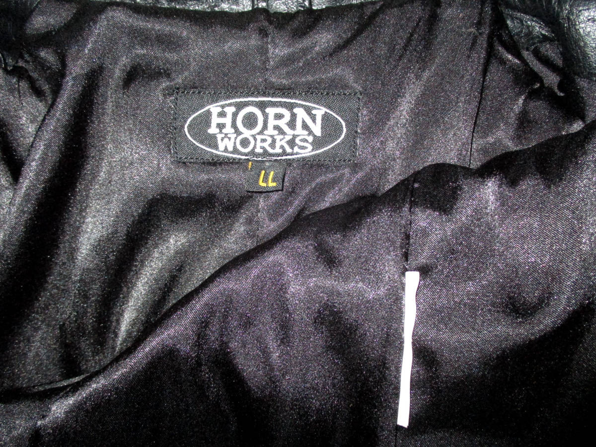 HORN WORKS 　ホーンワークス 　本革 レザー テーラード ジャケット 　黒　　　（３F　１４_画像9