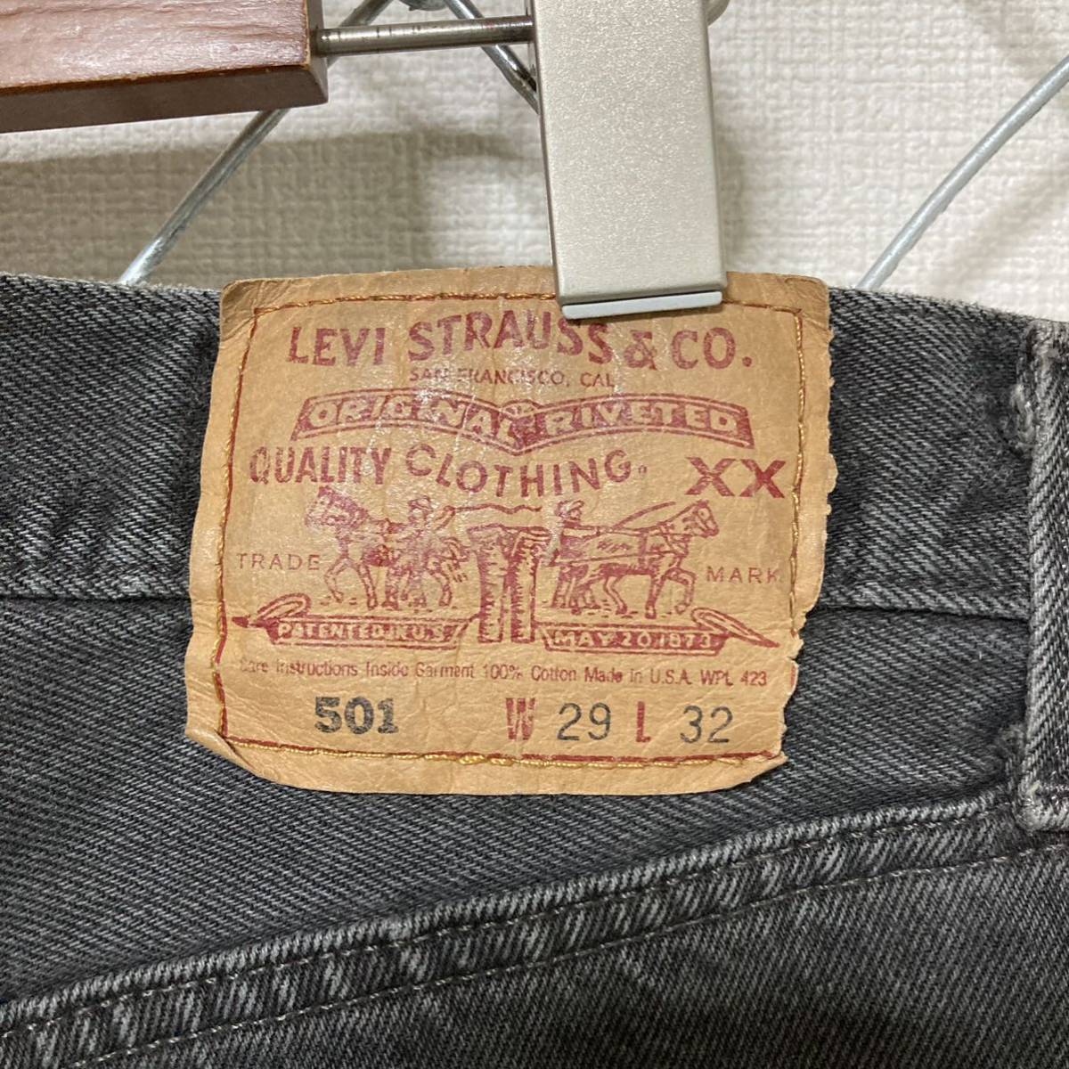 90s Levi's 501-0660 リーバイス 95年製 USA製 ブラックマジック ブラックデニムパンツ ジーンズ 29×32_画像7