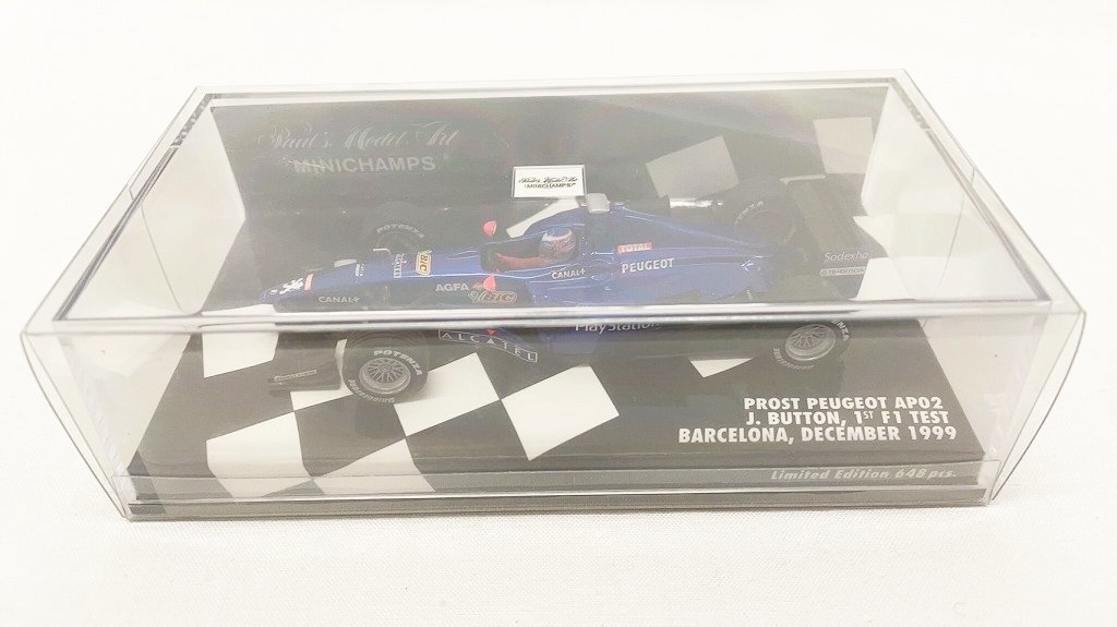 ミニチャンプス 1/43 PMA プロストプジョー AP02 1999年12月 F1 初テスト バルセロナ ジェイソンバトン　HWA1-524_画像10