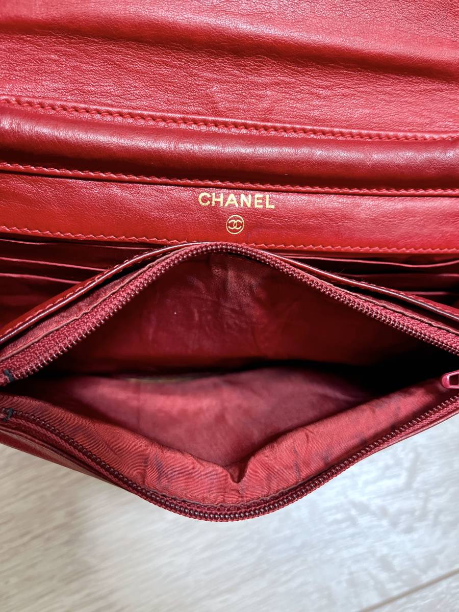 □□ シャネル CHANEL チェーンウォレット ショルダーバッグ 赤