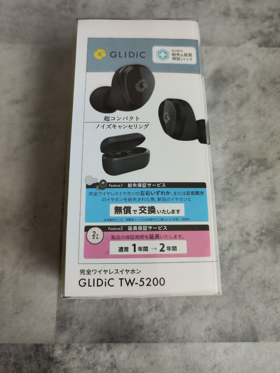 GLIDiC　TW-5200 完全ワイヤレスイヤホン　Bluetooth　ワイヤレスイヤホン　紛失保証　延長保証　ブラック
