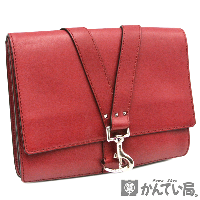 期間限定30％OFF! 16800 VALENTINO シルバー【中古】 本革 レザー 赤