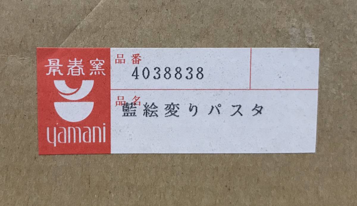 景春窯　藍絵変りパスタ　パスタのうつわ　yamani　　未使用品_No.8