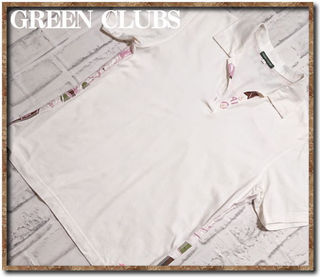 ☆GREEN CLUBS　グリーンクラブ　刺繍入りカットポロシャツ　白☆_画像1