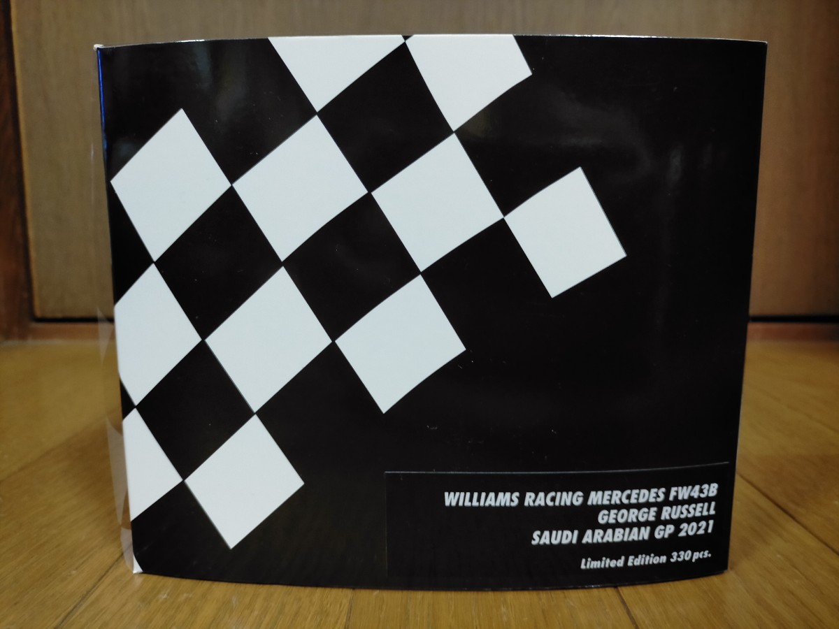在庫処分 レア PMA 1/18 ウィリアムズ メルセデス F1 FW43B G.ラッセル No.63 2021 サウジアラビアGP フランク ウィリアムズ追悼 限定333台_画像10