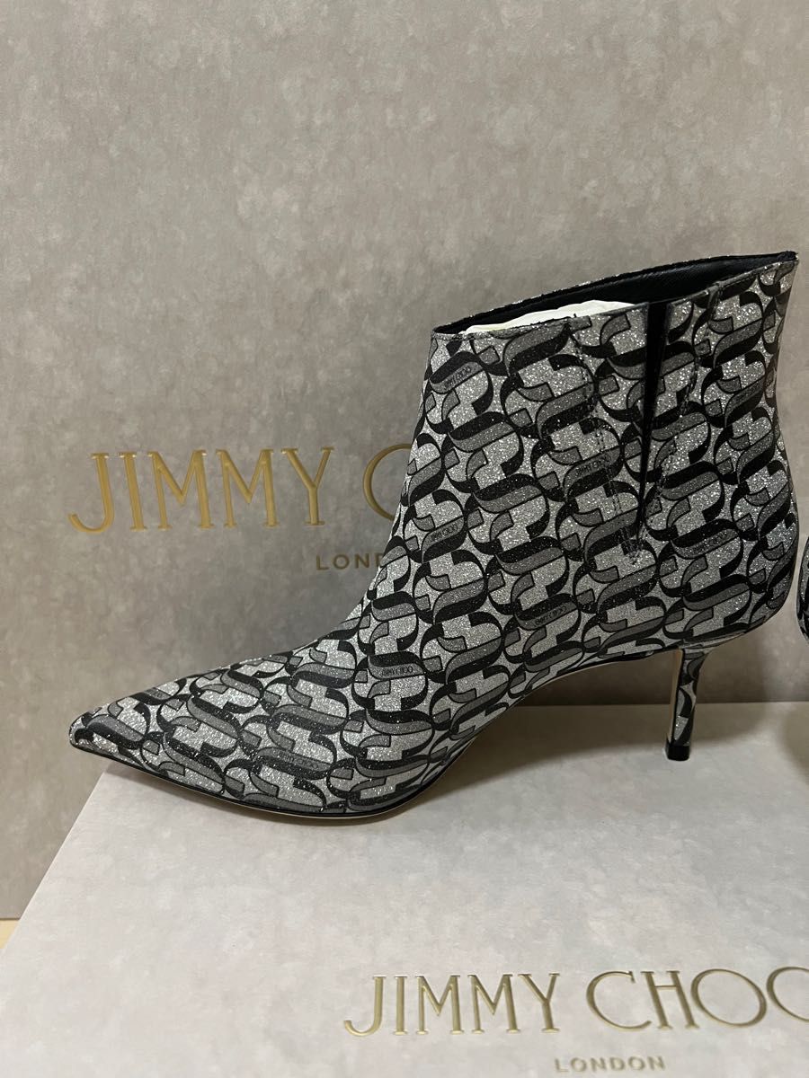 ジミーチュウ Jimmy Choo グリッター ブーティ　ブーツ　サイドボアブーツ ショートブーツ　36 23cm