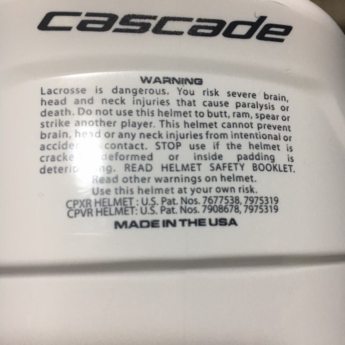 男子 タグ付き新品未使用 ラクロス ヘルメットマスク付き cascadeCPVR