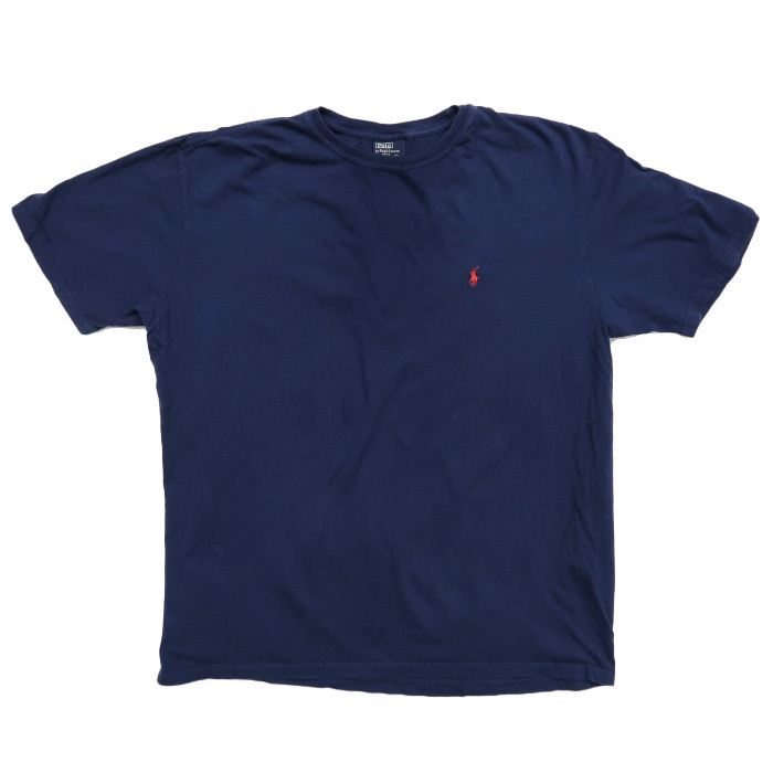 古着 90年代 ポロラルフローレン コットン ワンポイント ロゴ Tシャツ ネイビー サイズ表記：L　gd22550_画像1
