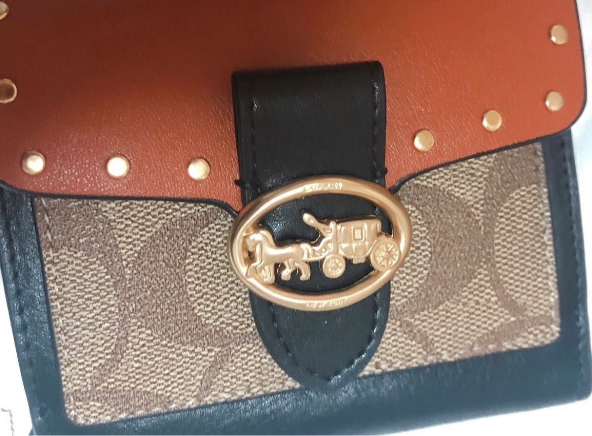 新品/未使用COACHコーチ 折り財布ジョージースモールウォレット