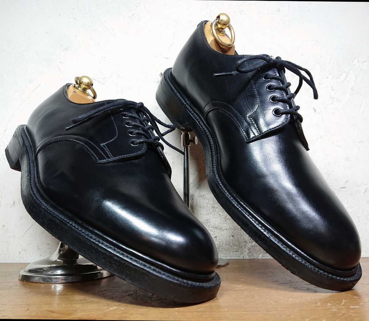 【美品】英国 エドワードグリーン製 MACKINTOSH E64Last カントリー プレーントゥ 6/61/2 24.5cm相応 黒/johnlobb クロケット_画像1