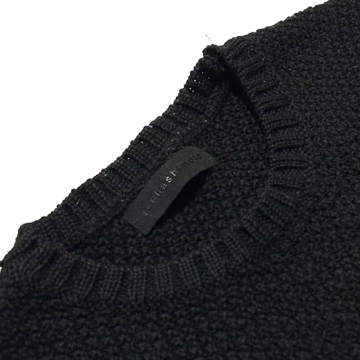 定価3 6万 junhashimoto POWDER WOOL BASKET C NECK KNIT 2 黒 ジュン