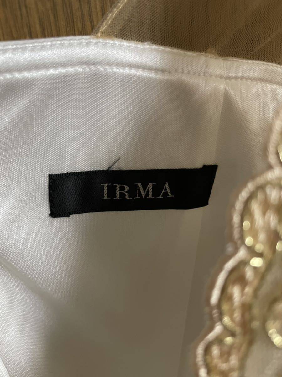IRMA イルマ キャバドレス ナイトドレス ワンピース Ｓサイズ ホワイト 白 ゴールド シアーレース ワンカラー シンプル_画像5