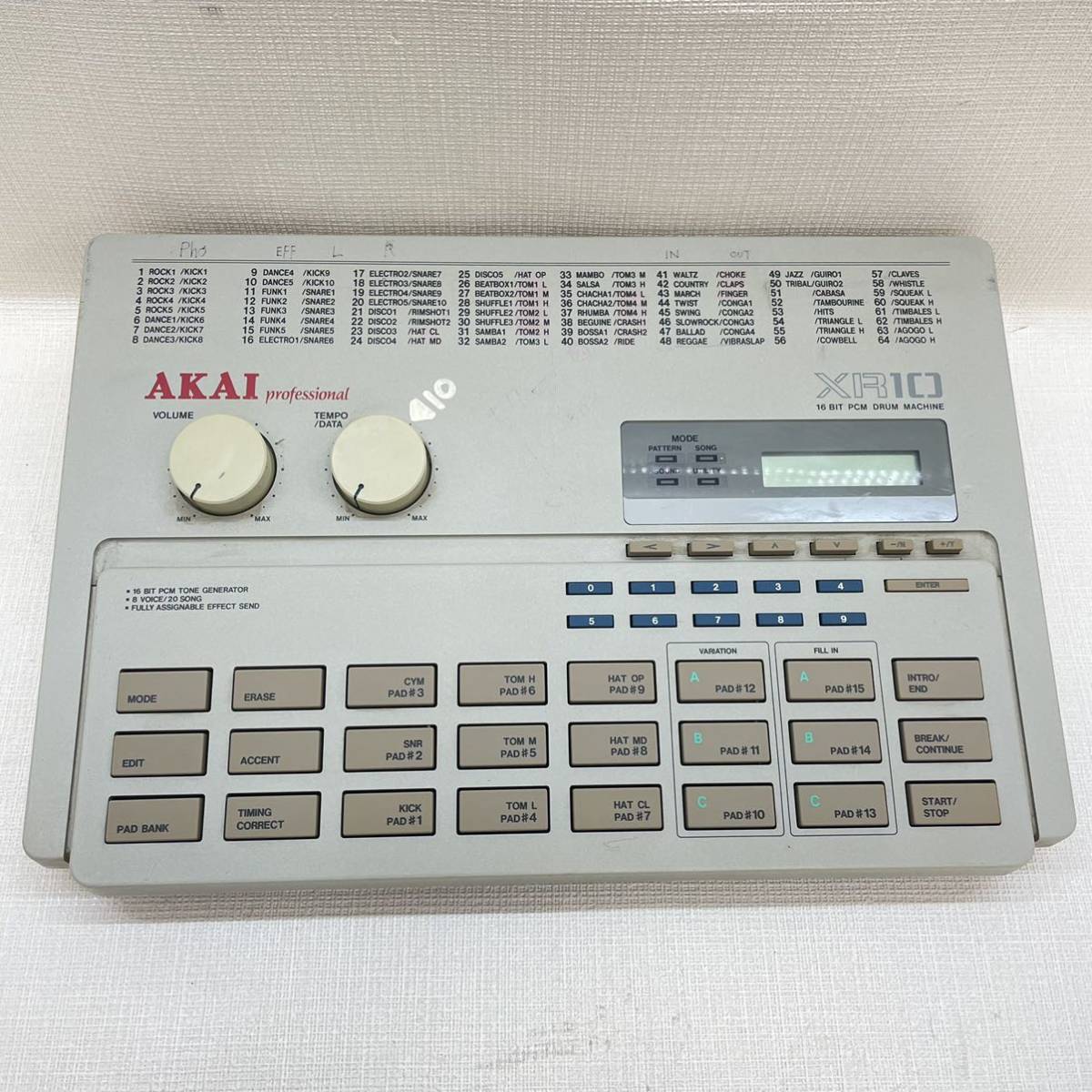 ヤフオク! - B5)AKAI XR10 16ビットPCMドラムマシン 本...