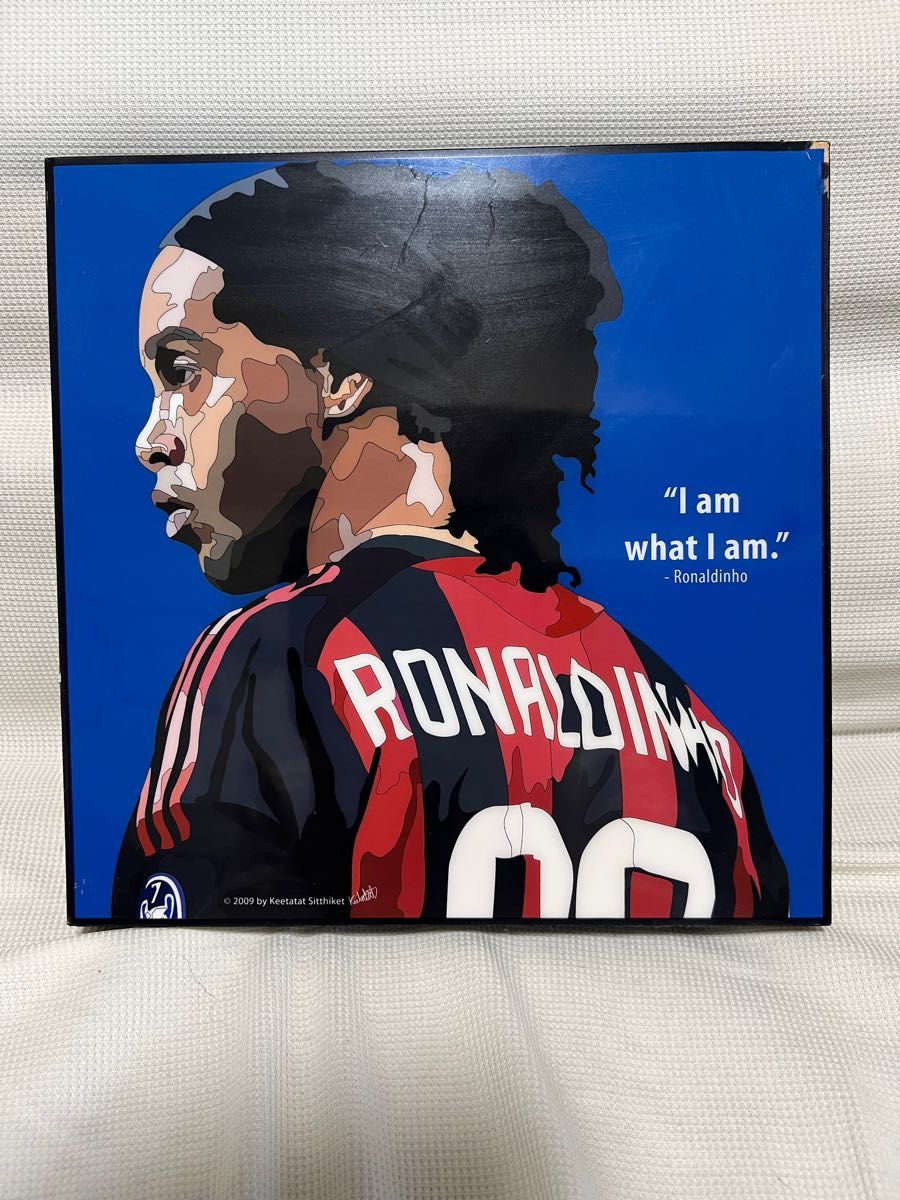 ロナウジーニョRONALDINHO ポップアートパネル FIFA サッカー　壁掛け　イラスト　パネル　