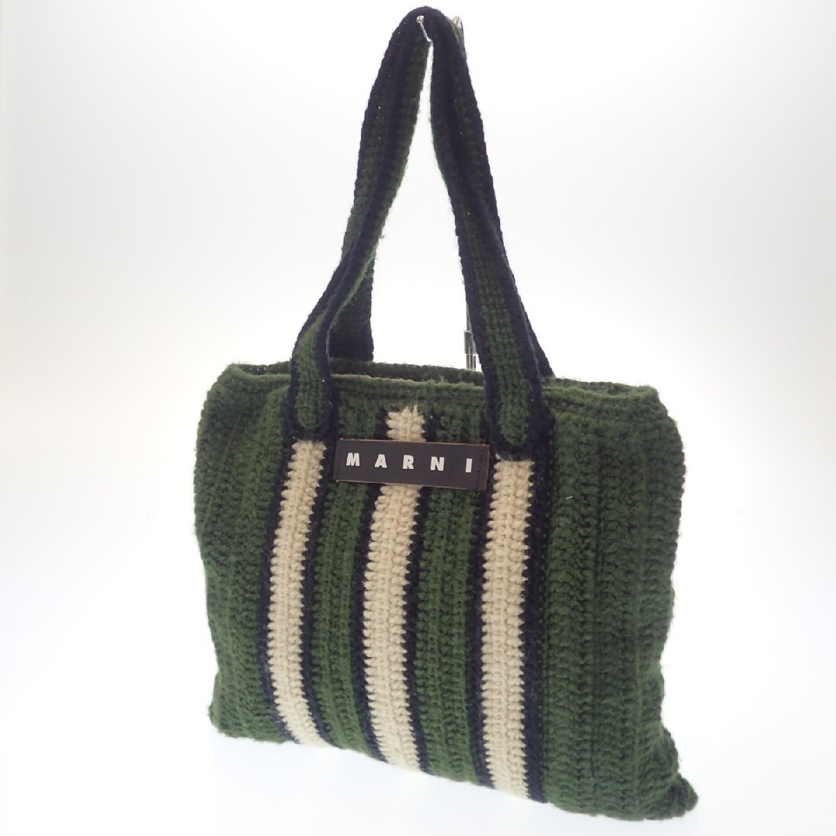 定番 美品◇マルニ MARNI【AFE2】 クロシェ マーケット ニットトート