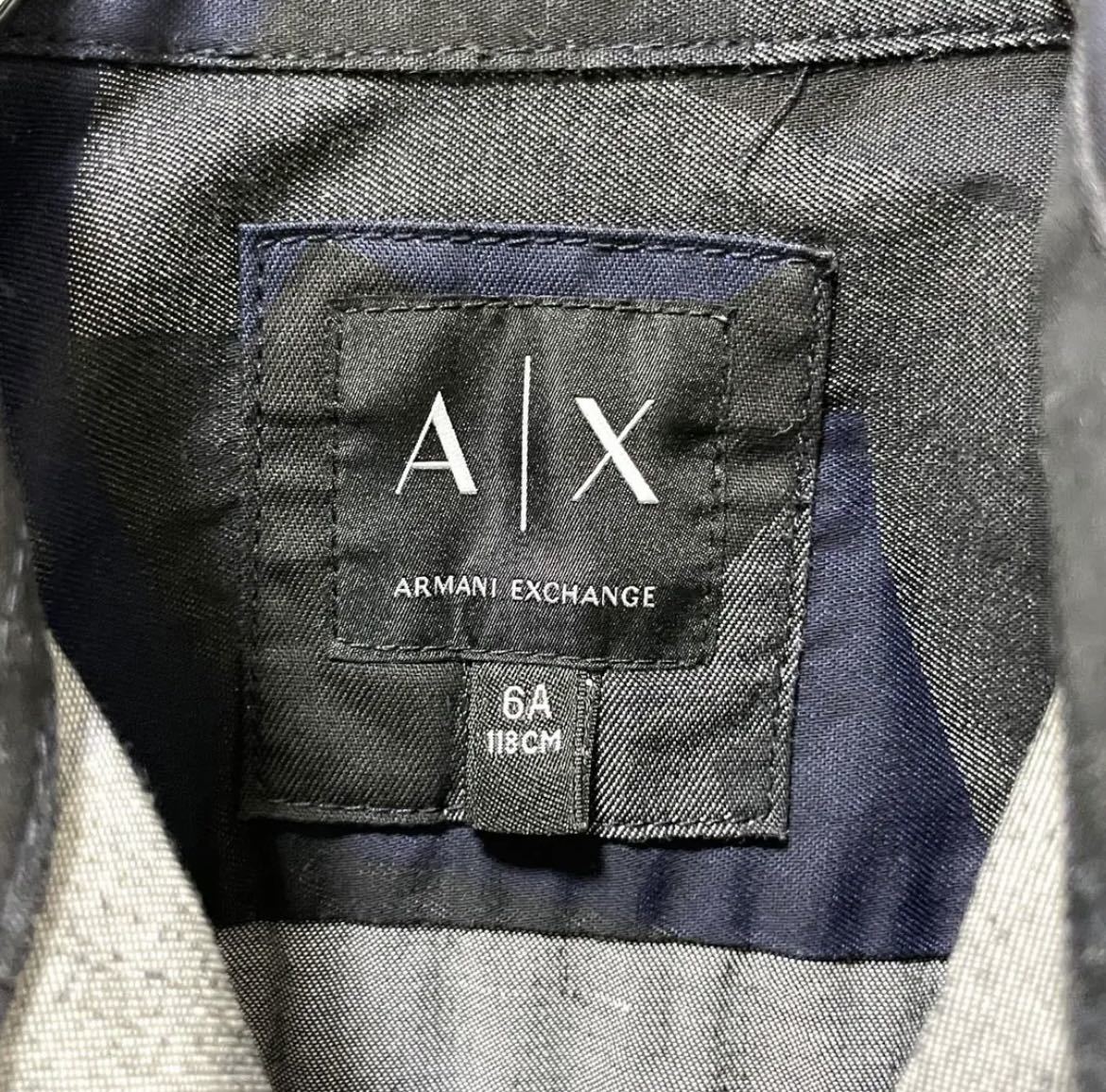 ★ARMANI EXCHANGE キッズ シャツ ネイビー 118cm★_画像3