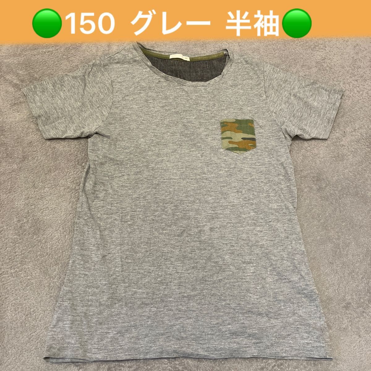 【150】Tシャツ 半袖 グレー 半袖Tシャツ