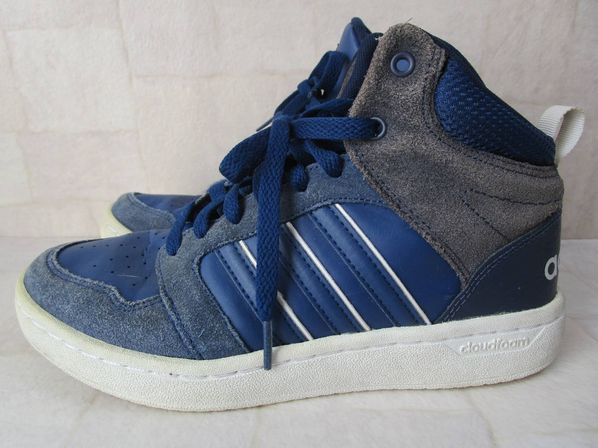 Y.23D4　SY　☆　adidas アディダス ハイカットスニーカー レディース 23.0cm ブルーカラー USED　☆_画像2