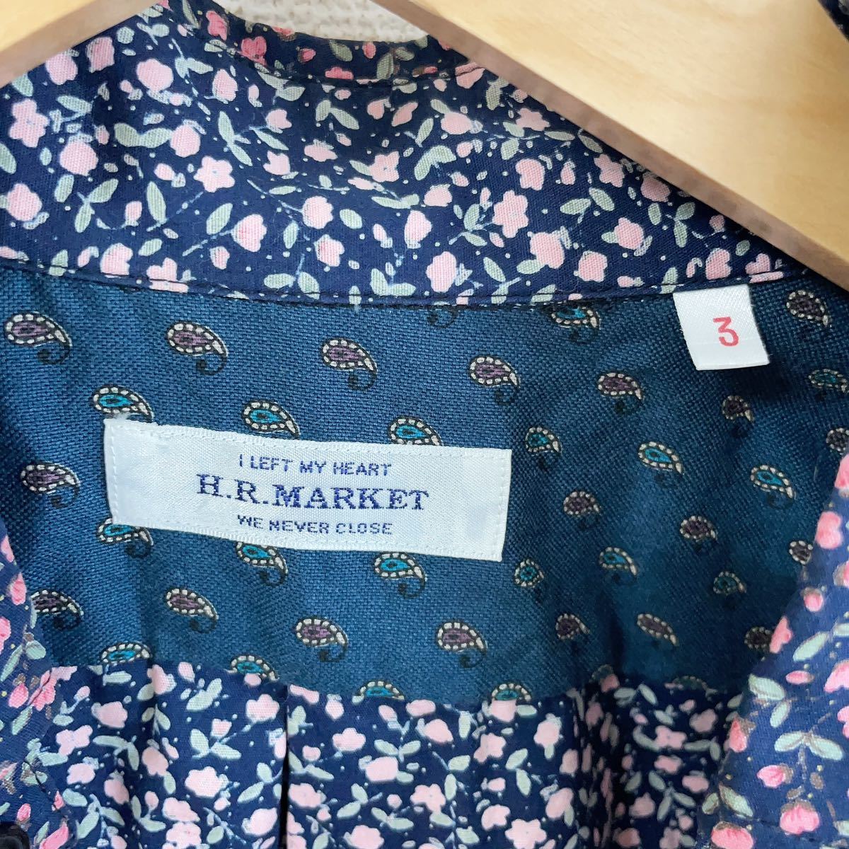 H.R.MARKET ハリウッドランチマーケット　シャツ　長袖　総柄　花柄　綺麗目　細身　BDシャツ　メンズ　3_画像7