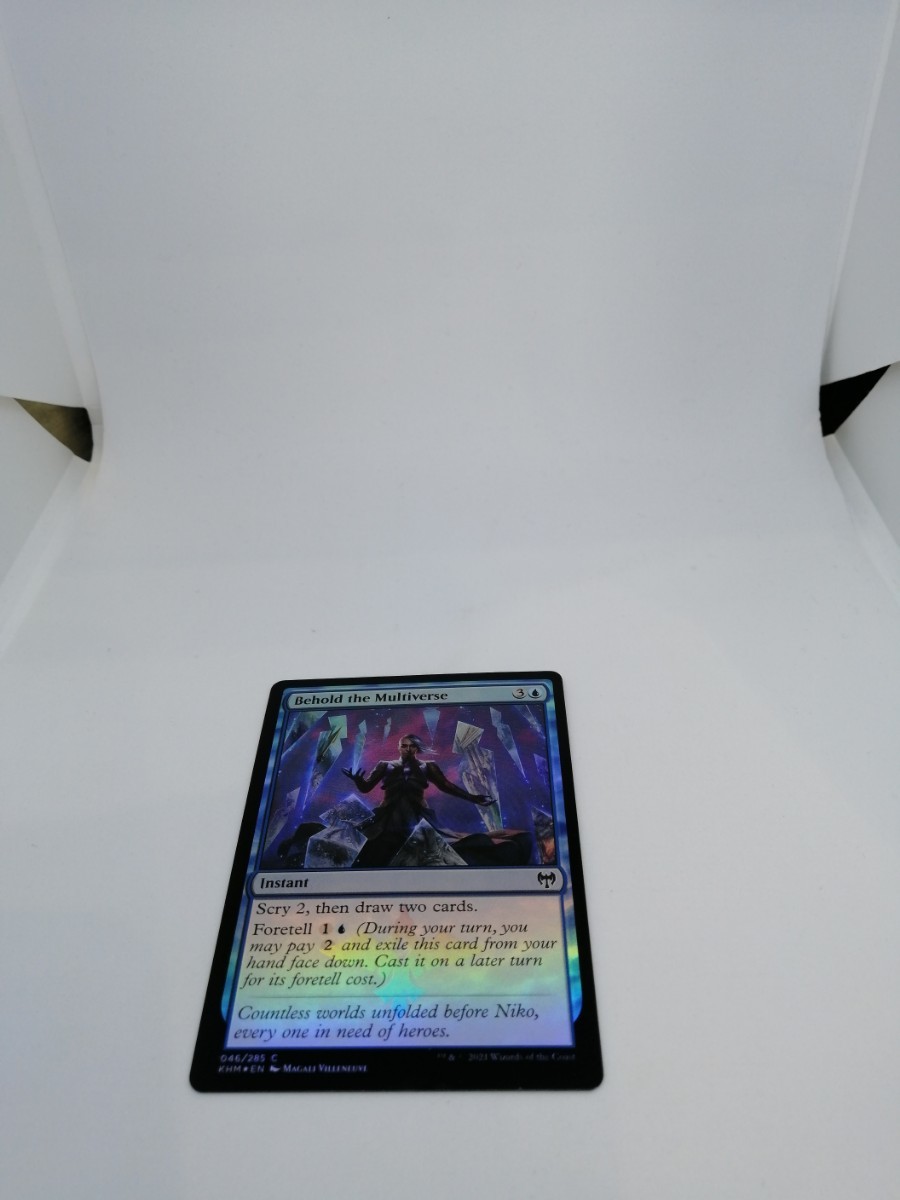 MTG　【EN】【Foil】《多元宇宙の警告/Behold the Multiverse》[KHM] 青C_画像1