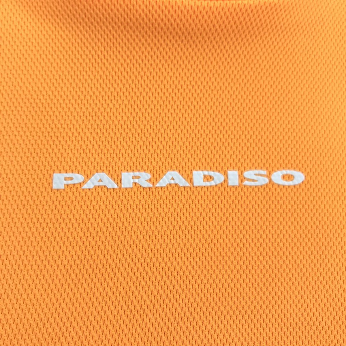 【USED】PARADISO パラディーゾ ポリエステル ハイネック 半袖 シャツ ジャージ メッシュ オレンジ レディース M ゴルフウェア_画像7