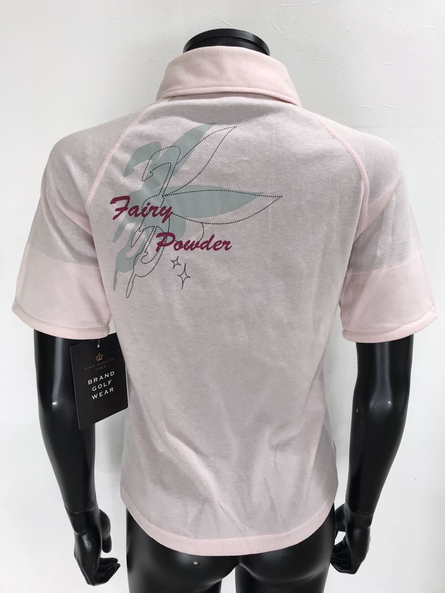 【USED】FAIRY POWDER フェアリーパウダー 綿 半袖 ポロシャツ ピンク レディース L ゴルフウェア_画像3