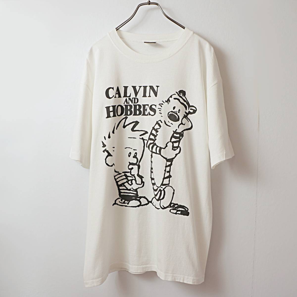 90s Calvin and Hobbes カルビンとホッブス キャラクター Tシャツ 古着 used