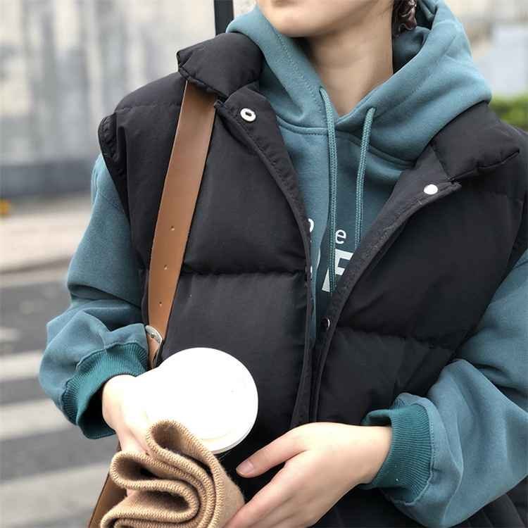 ダブルコットン スリム 暖かい コート L チョッキ ベスト お出かけ