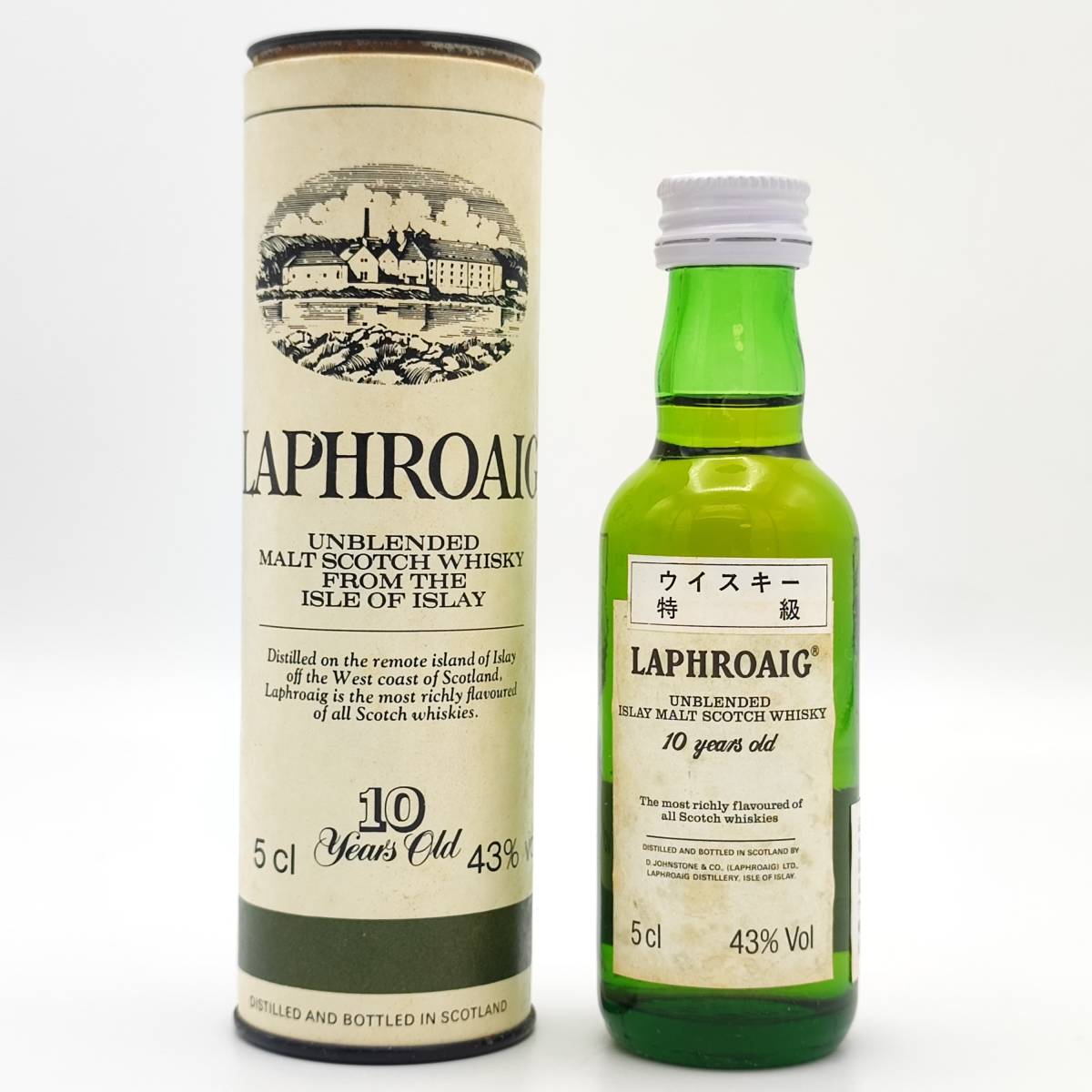 LAPHROAIG 10years old UNBLENDED ISLAY MALT SCOTCH WHISKY 43度 50ml