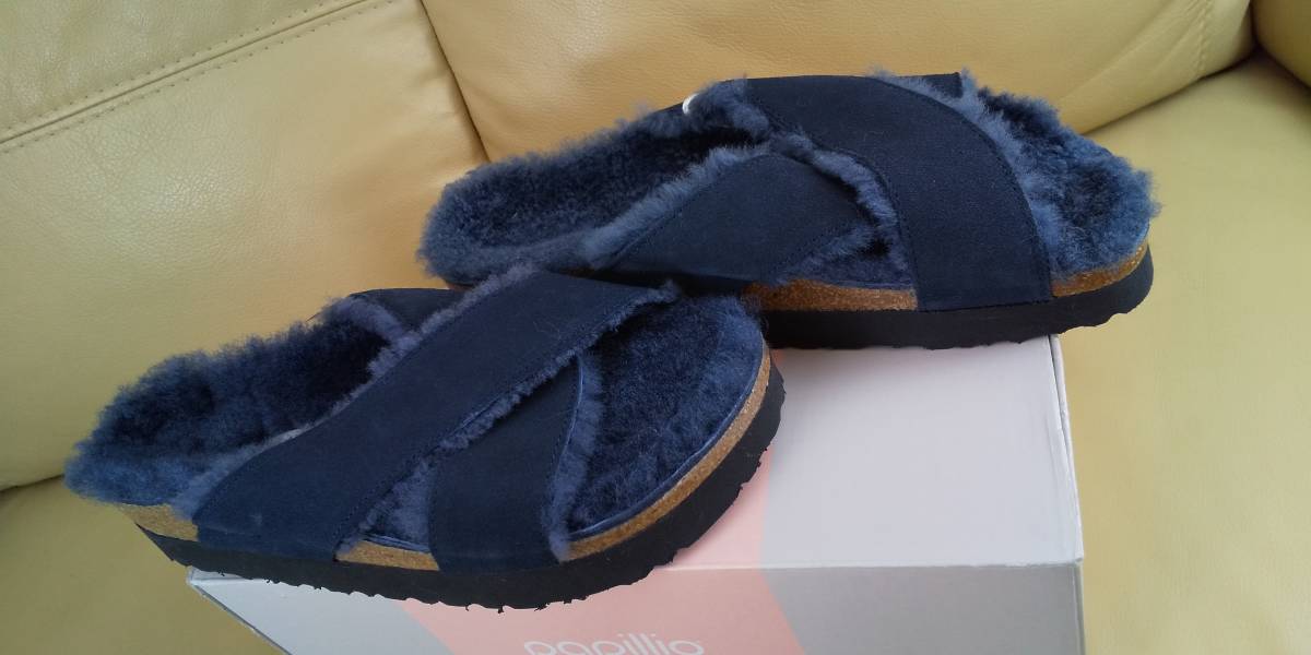 ★新品　未使用　BIRKENSTOCK ビルケンシュトック DAYTONA NAVY #1014843 レディース　ルームサンダル 部屋靴　US L7 24.5cm ★_画像2