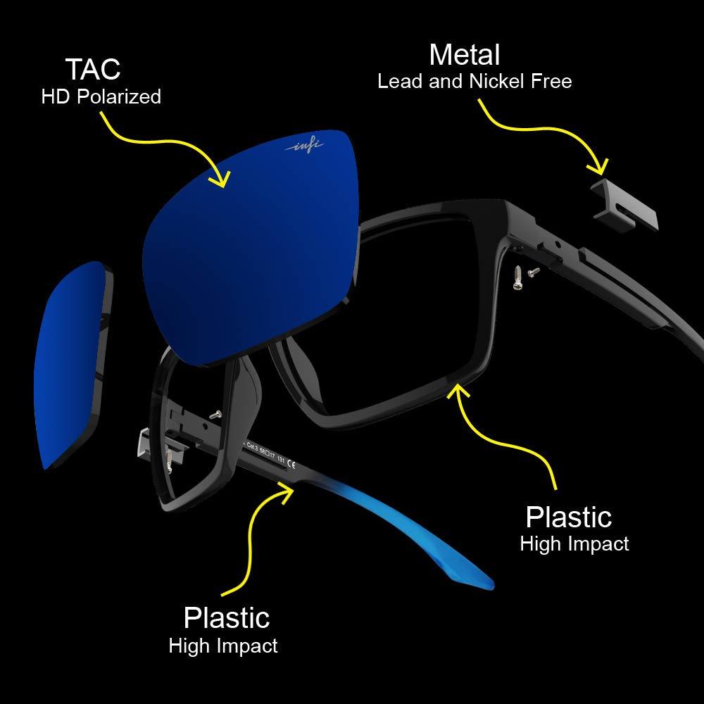 送料無料★INFI 偏光 サングラス 超軽量 釣り スポーツ 運転 ドライブ ランニング UVカット (ブルー)_画像3