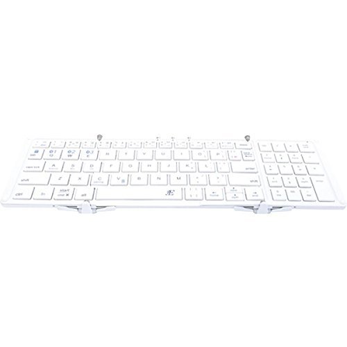 送料無料★浅沼商会 Bluetooth Keyboard TENPLUS 3つ折りタイプ ホワイト×パールホワイト ケース付属_画像3