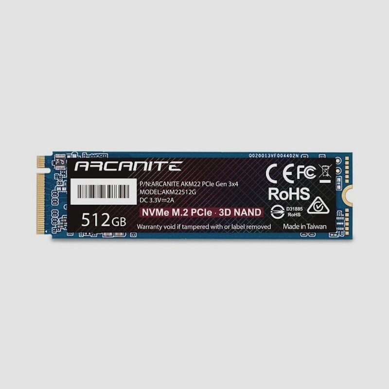 送料無料★ARCANITE SSD 512GB PCIe Gen 3.0 ×4 NVMe 内蔵M.2 2280_画像1