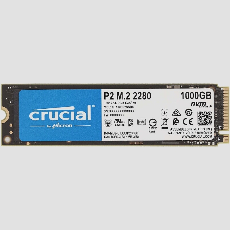 送料無料☆クルーシャル P2シリーズ 1TB 3D NAND NVMe PCIe M.2 SSD CT1000P2SSD8