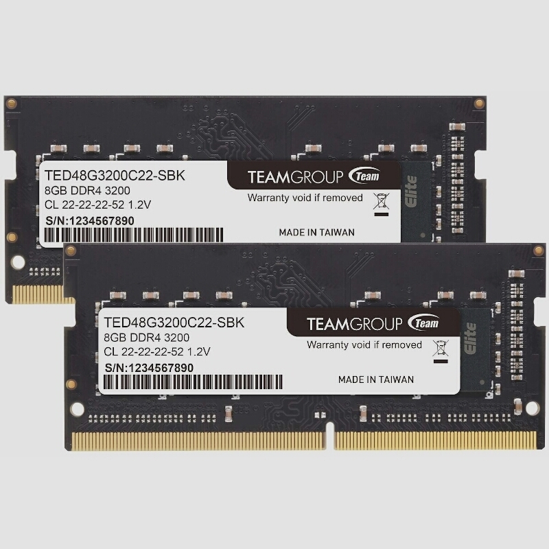 送料無料★Team ノートPC用メモリSO-DIMM DDR4 3200MHz PC4-25600 8GBx2枚組16GBkit