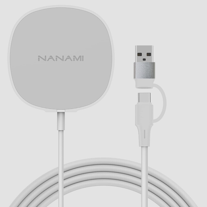 送料無料★NANAMI MagSafe充電器 マグネット式 ワイヤレス充電器 最大10W出力 くっつく充電 (ホワイト)_画像1